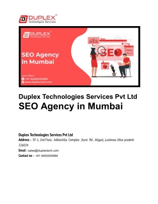 duplex technologies services pvt ltd seo agency