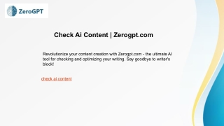 Check Ai Content  Zerogpt.com