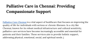 Palliative Care in Chennai_ Providing Compassionate Support