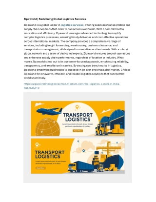 zipaworld redefining global logistics services