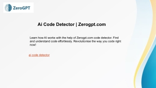 Ai Code Detector  Zerogpt.com