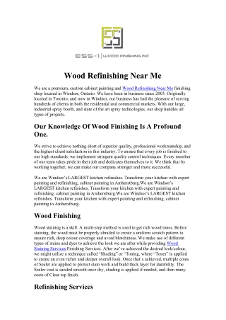 wood refinishing near me