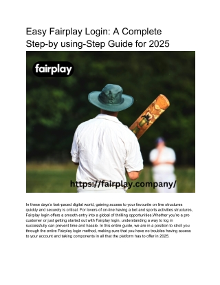 _Easy Fairplay Login_ A Complete Step-by using-Step Guide for 2025