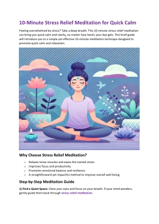 10-Minute Stress Relief Meditation for Quick Calm