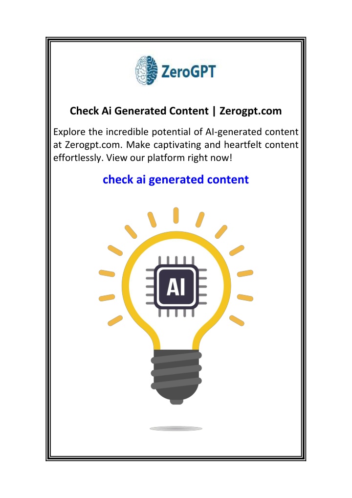 check ai generated content zerogpt com