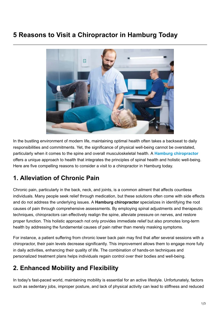 5 reasons to visit a chiropractor in hamburg today