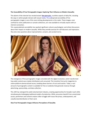 the accessibility of free pornographic images