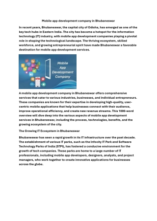 Mobile app development company in Bhubaneswar