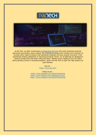 at pal tech we offer revolutionary ai integration