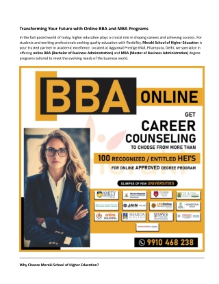 transforming your future with online