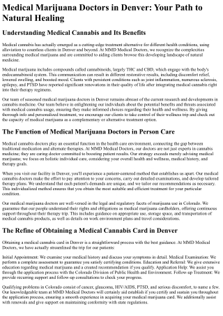 MMD Medical Doctors