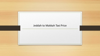 Jeddah to Makkah Taxi Price