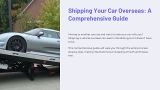 shipping your car overseas a comprehensive guide