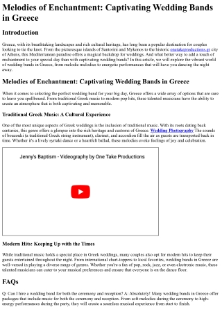 Melodies of Enchantment Captivating Wedding Bands in Greece