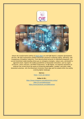 Revolutionize with Block Chain Technology | QIE Digital