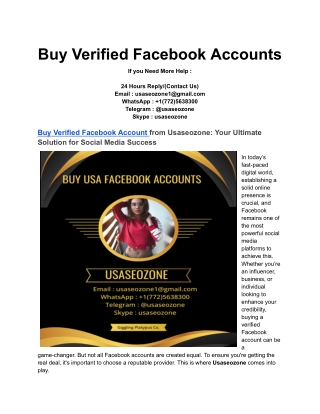 Buy Verified Facebook Accounts