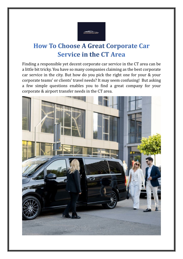 how to choose a great corporate car service