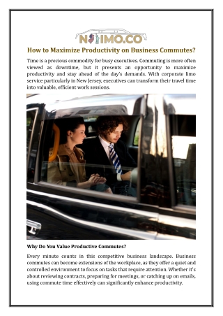 How to Maximize Productivity on Business Commutes?