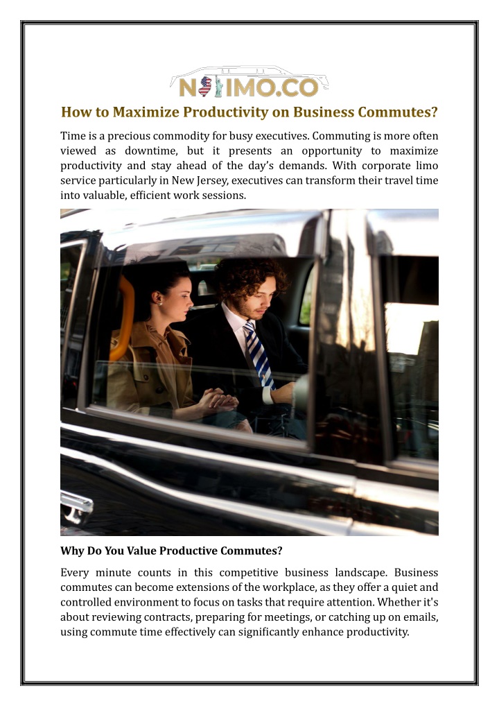 how to maximize productivity on business commutes