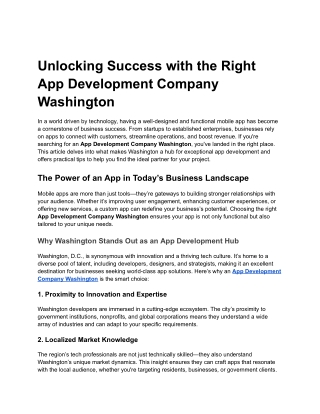 unlocking success with the right app development