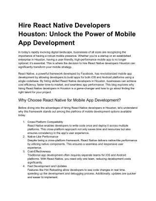hire react native developers houston unlock