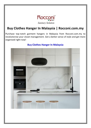 Buy Clothes Hanger In Malaysia | Rocconi.com.my