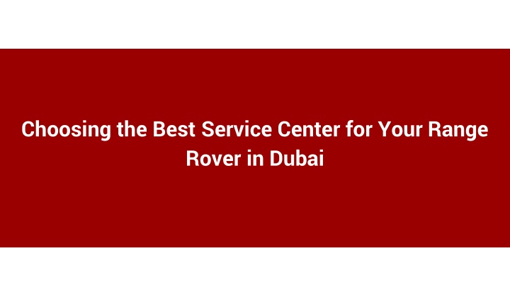 choosing the best service center for your range