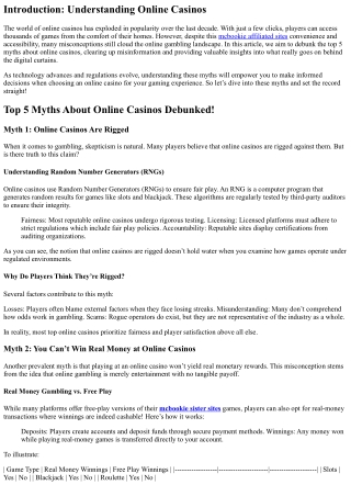 Top 5 Myths About Online Casinos Debunked!