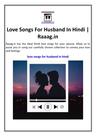 Love Songs For Husband In Hindi | Raaag.in