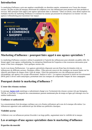 Marketing d'influence : pourquoi faire appel à une agence spécialisée ?