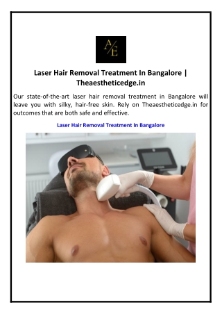 Laser Hair Removal Treatment In Bangalore  Theaestheticedge.in