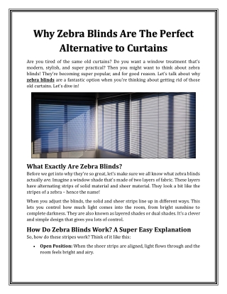 why zebra blinds are the perfect alternative