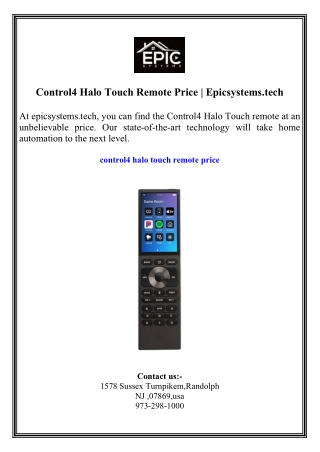 control4 halo touch remote price epicsystems tech