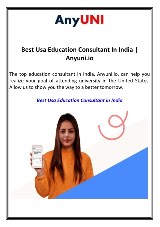 Best Usa Education Consultant In India  Anyuni.io