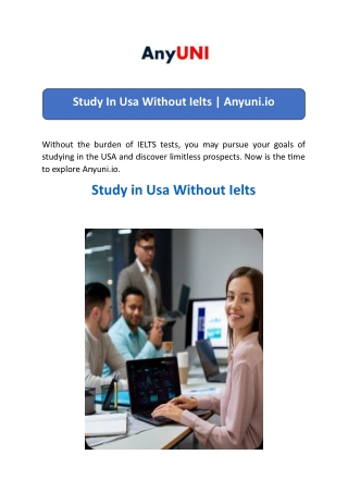 Study In Usa Without Ielts  Anyuni.io