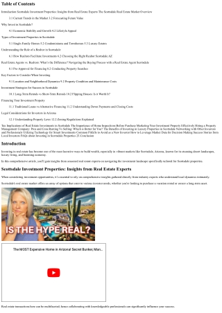table of contents