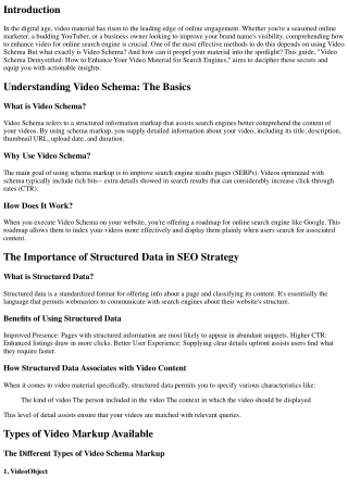 Video Schema Demystified: How to Enhance Your Video Content for Online Search En