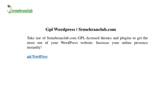 Gpl Wordpress  Srmehranclub.com