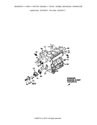 Kubota F2000 Front Mower Parts Catalogue Manual Instant Download