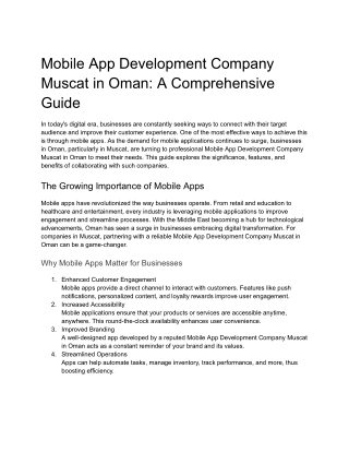 mobile app development company muscat in oman