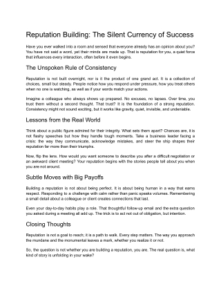 Reputation Building_ The Silent Currency of Success