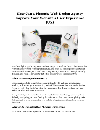 How Can a Phoenix Web Design Agency Improve Your Website’s User Experience