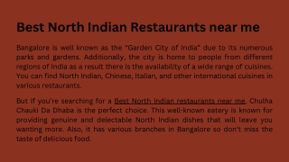 Best North Indian Restaurants near me