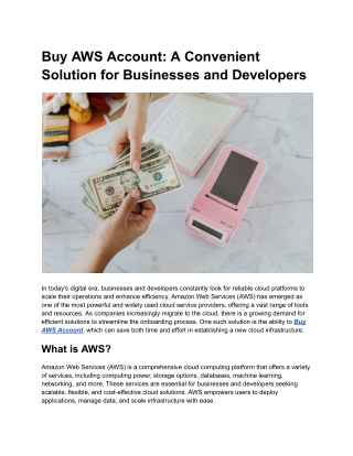 buy aws account a convenient solution