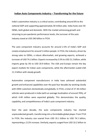 India’s Automotive & Component Industry: Growth, Exports, and Global Impact