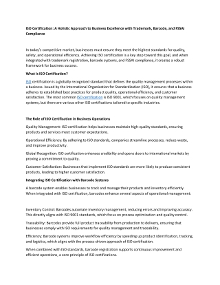 iso certification a holistic approach to business