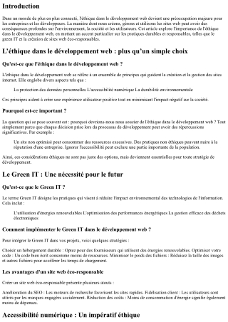 L’éthique dans le développement web : plus qu’un simple choix