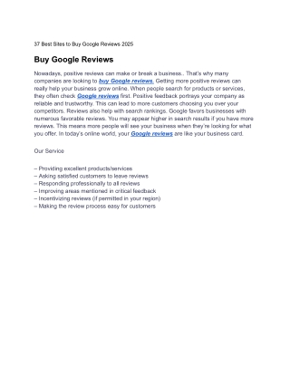 37 Best Sites to Buy Google Reviews 2025