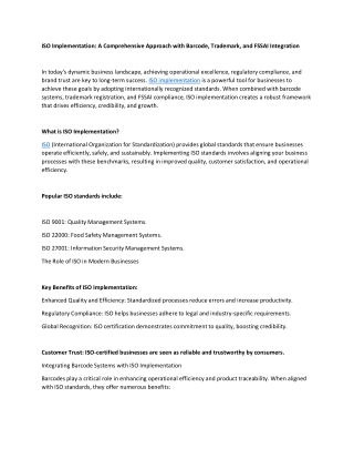 iso implementation a comprehensive approach with