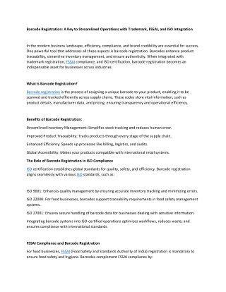Barcode Registratio